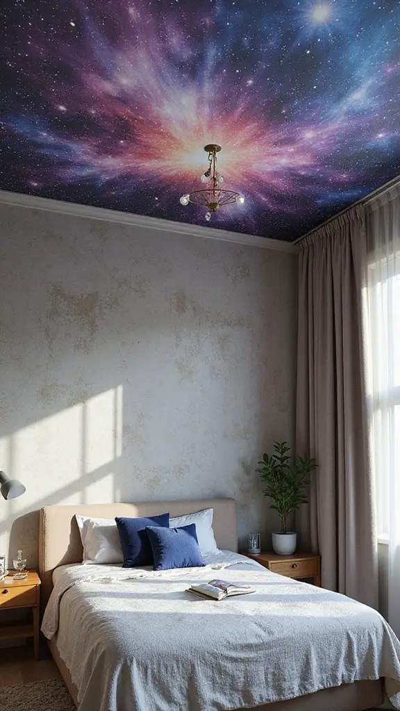 50 False Ceiling Design for Bedroom Ideas You’ll Adore - 15. Artistic Murals