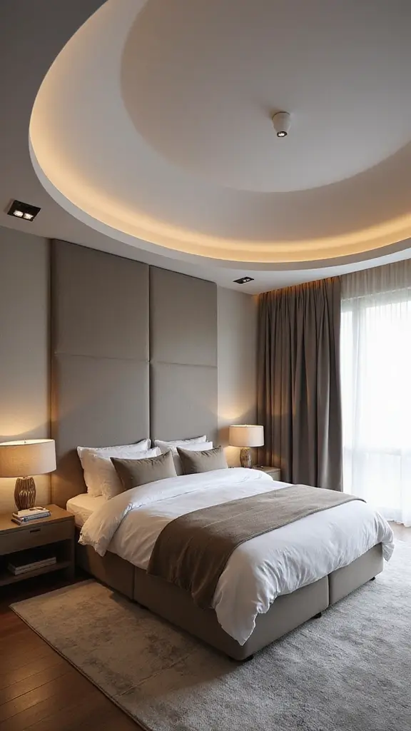 50 False Ceiling Design for Bedroom Ideas You’ll Adore - 17. Sleek Curved Designs