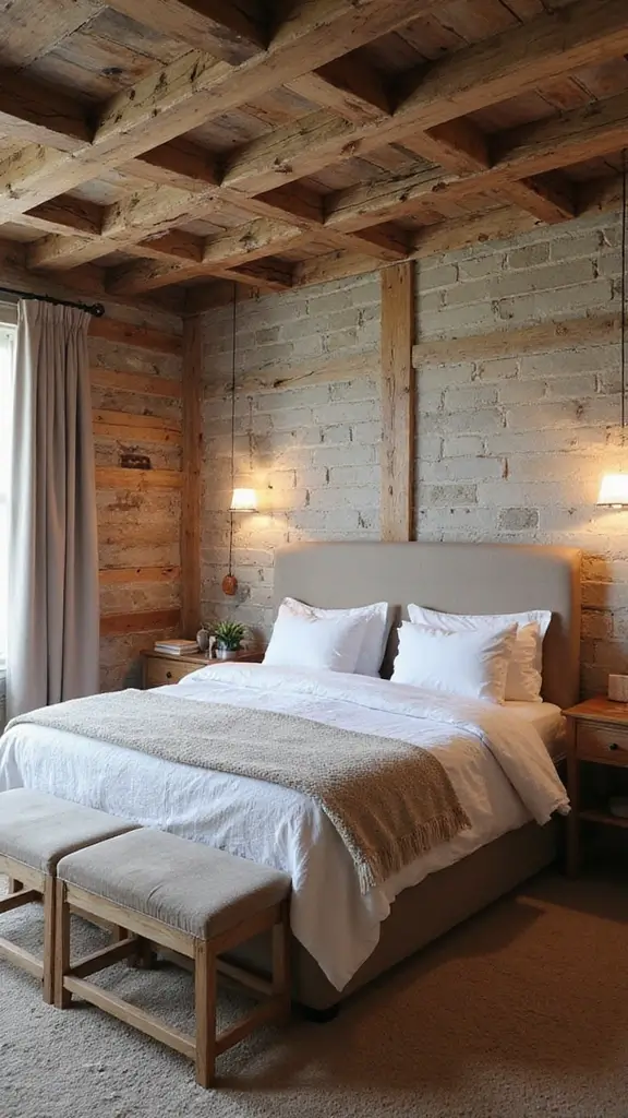 50 False Ceiling Design for Bedroom Ideas You’ll Adore - 2. Reclaimed Wood Charm