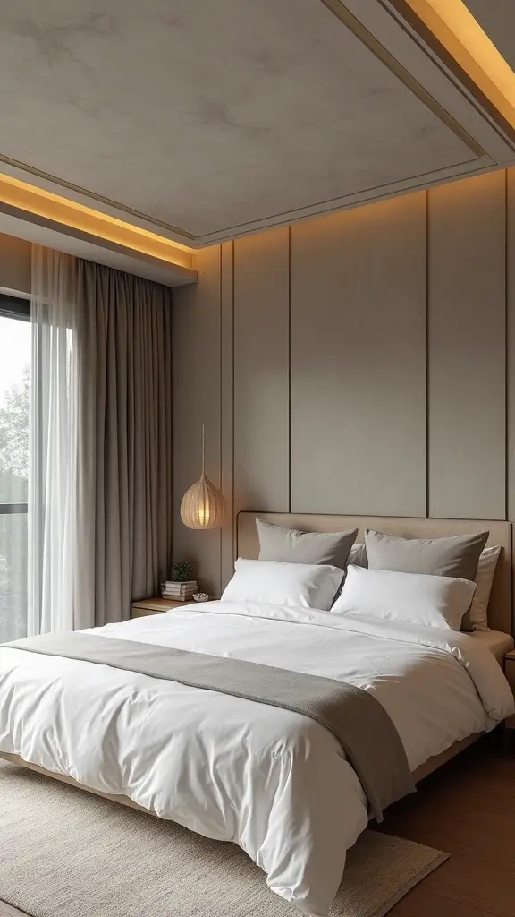 50 False Ceiling Design for Bedroom Ideas You’ll Adore - 25. Eco-Friendly Cement Boards