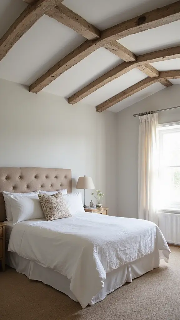 50 False Ceiling Design for Bedroom Ideas You’ll Adore - 27. Painted Ceiling Beams
