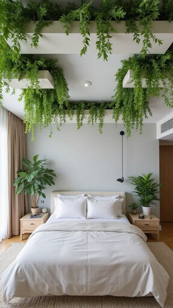 50 False Ceiling Design for Bedroom Ideas You’ll Adore - 3. Greenery Integration