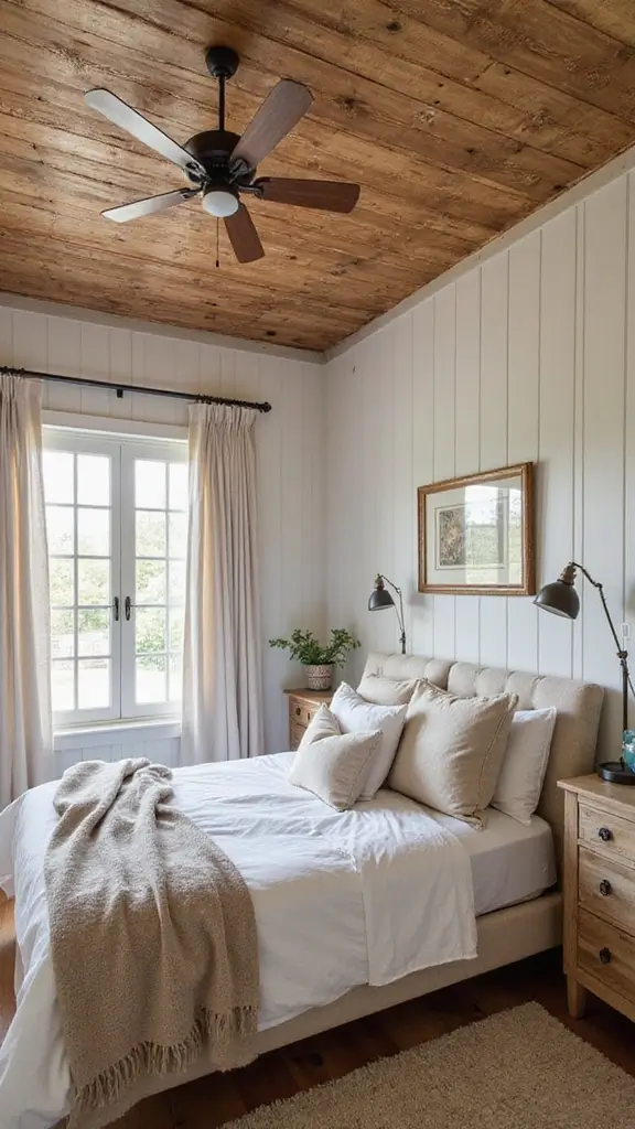50 False Ceiling Design for Bedroom Ideas You’ll Adore - 49. Rustic Beadboard Ceilings