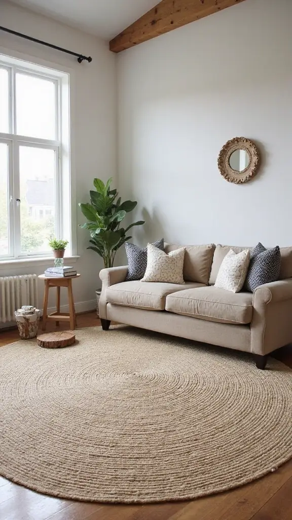 50 Home Decor Ideas Living Room Farmhouse Charm You’ll Adore - 24. Statement Rugs