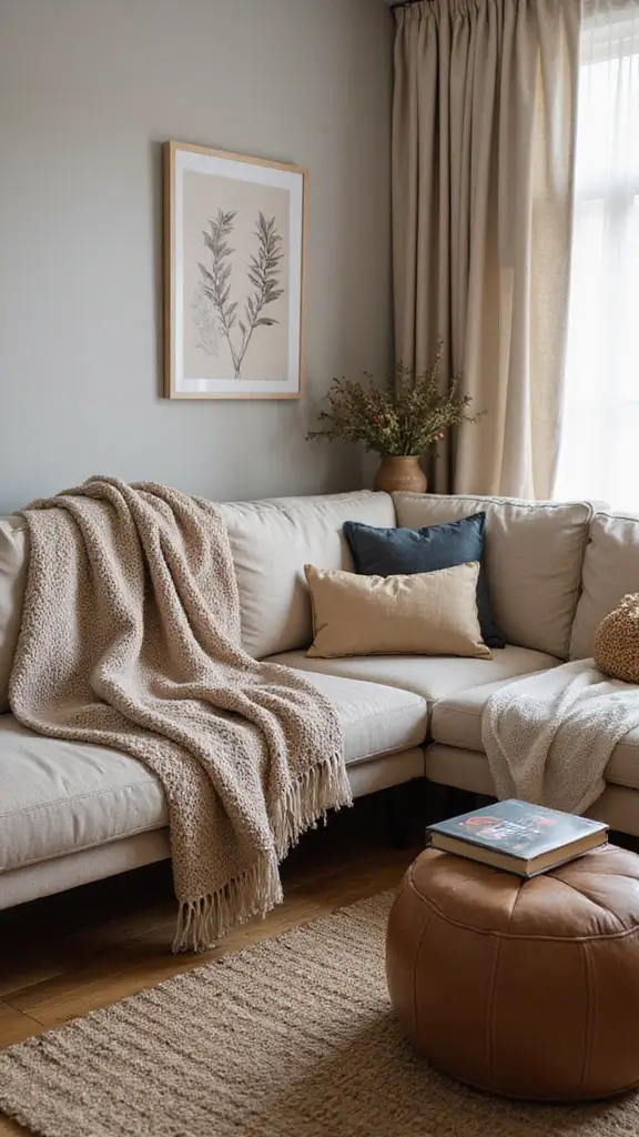 50 Home Decor Ideas Living Room Farmhouse Charm You’ll Adore - 32. Warm Throws