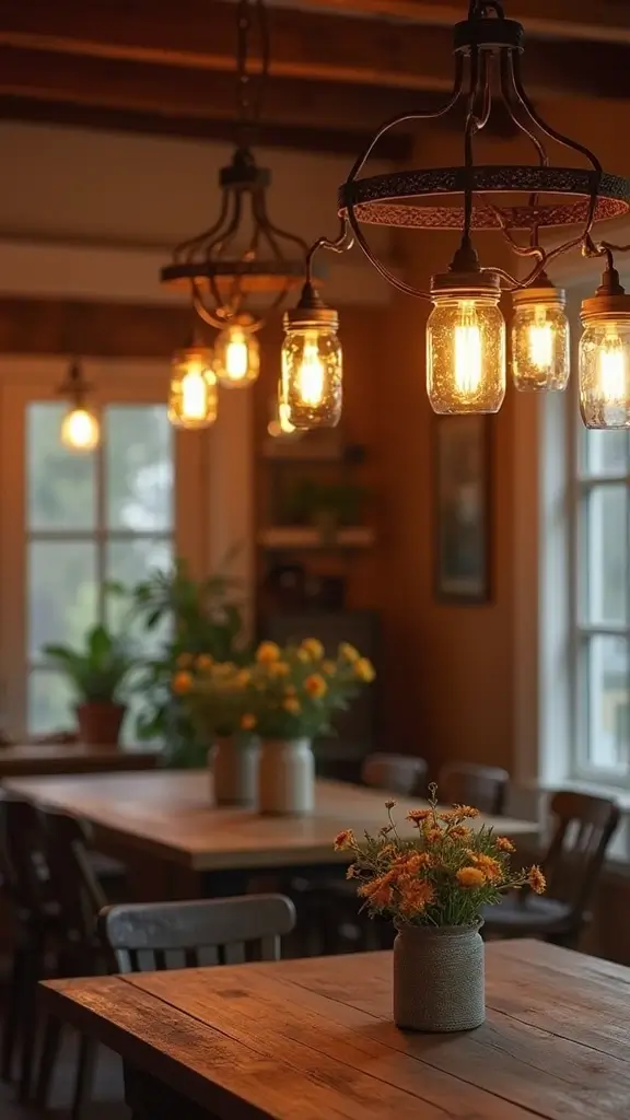 50 Home Decor Ideas Living Room Farmhouse Charm You’ll Adore - 4. Farmhouse-Style Lighting