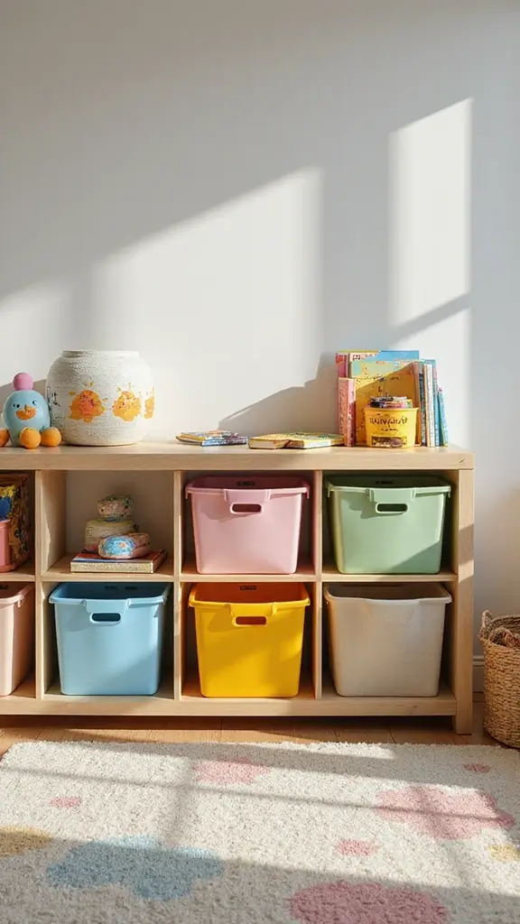 50 Home Renovation on a Budget Tips That Make Big Impact - 26. Use Colorful Storage Bins