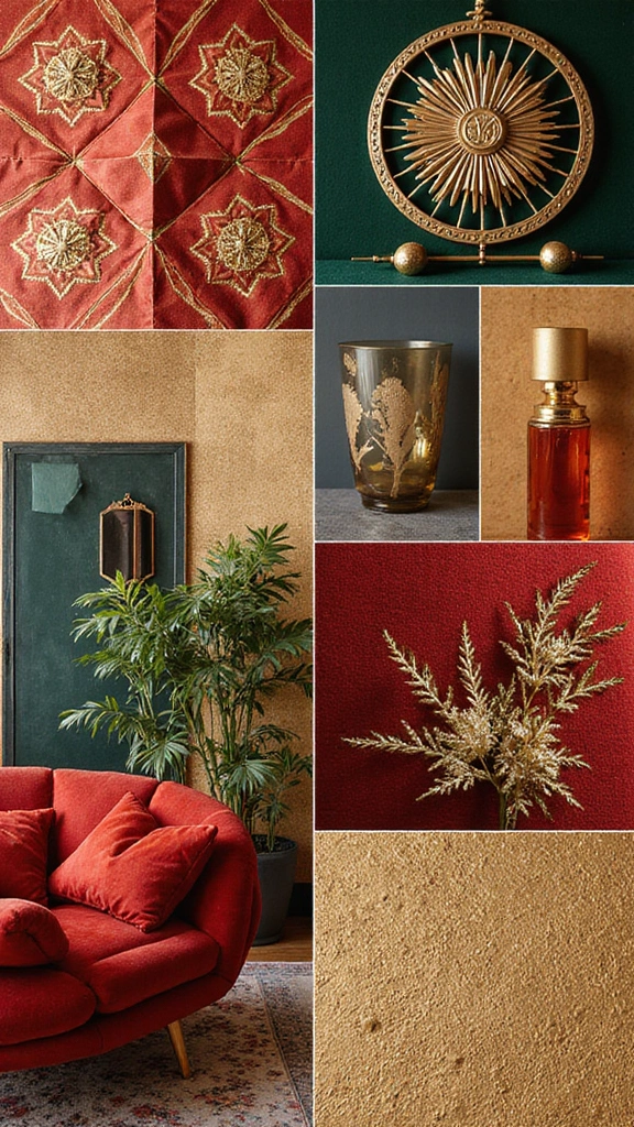 50 Interior Design Mood Board Inspiration That Sparks Creativity - 15. Art Deco Glam