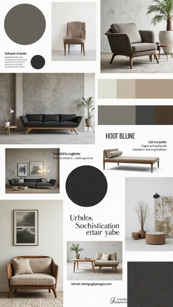 50 Interior Design Mood Board Inspiration That Sparks Creativity - 32. Urban Sophistication