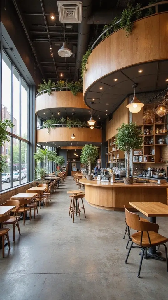 50 Modern Cafe Interior Design Ideas That Attract Customers - 11. Creative Use of Space with Levels