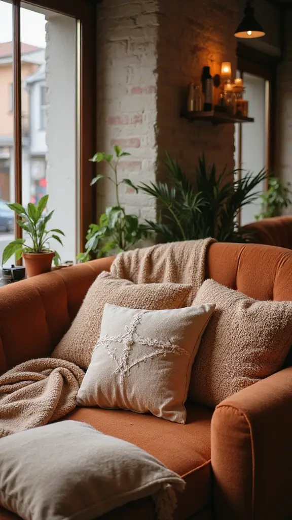 50 Modern Cafe Interior Design Ideas That Attract Customers - 12. Warm, Inviting Fabrics
