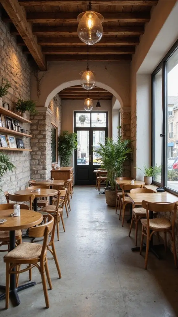 50 Modern Cafe Interior Design Ideas That Attract Customers - 2. Earthy Tones and Natural Textures