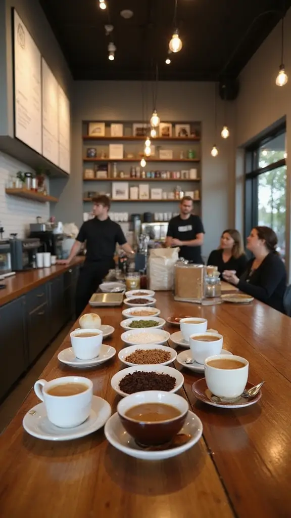 50 Modern Cafe Interior Design Ideas That Attract Customers - 20. Coffee Bar with Tasting Stations