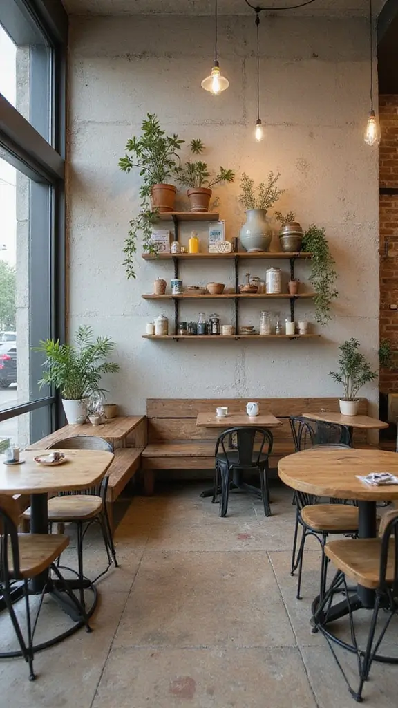 50 Modern Cafe Interior Design Ideas That Attract Customers - 21. Recycled and Upcycled Decor
