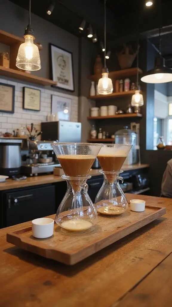 50 Modern Cafe Interior Design Ideas That Attract Customers - 34. Coffee Brewing Stations