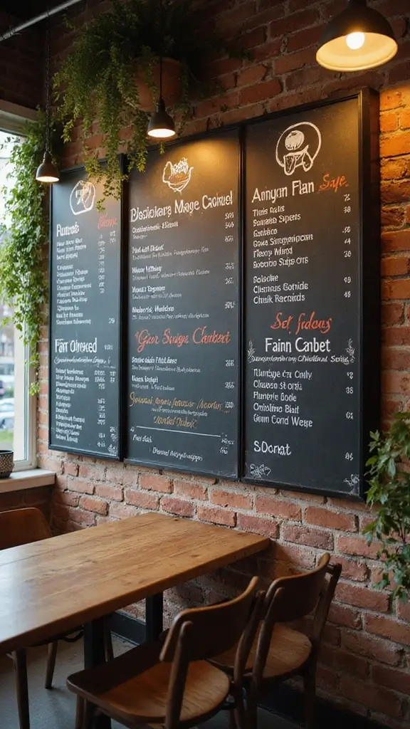 50 Modern Cafe Interior Design Ideas That Attract Customers - 36. Interactive Menu Boards