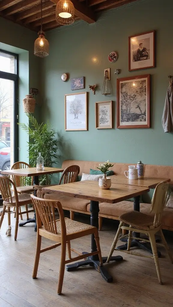 50 Modern Cafe Interior Design Ideas That Attract Customers - 4. Vintage Furniture with a Modern Twist