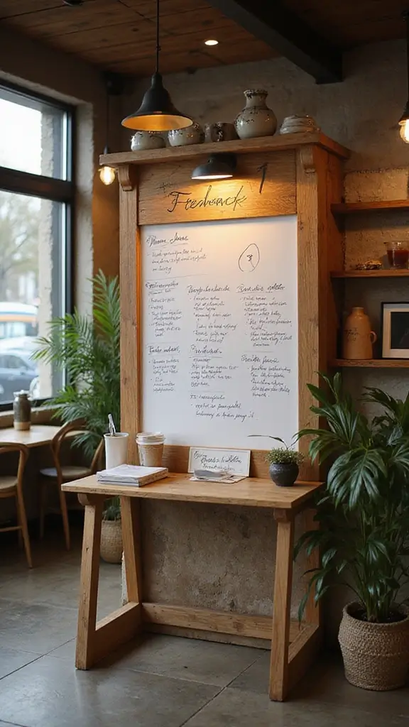 50 Modern Cafe Interior Design Ideas That Attract Customers - 44. Engaging Customer Feedback