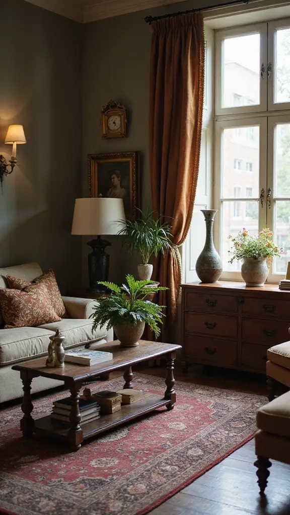 50 Modern Victorian Living Room Ideas That Mix Old & New - 12. Vintage Accents in Modern Spaces