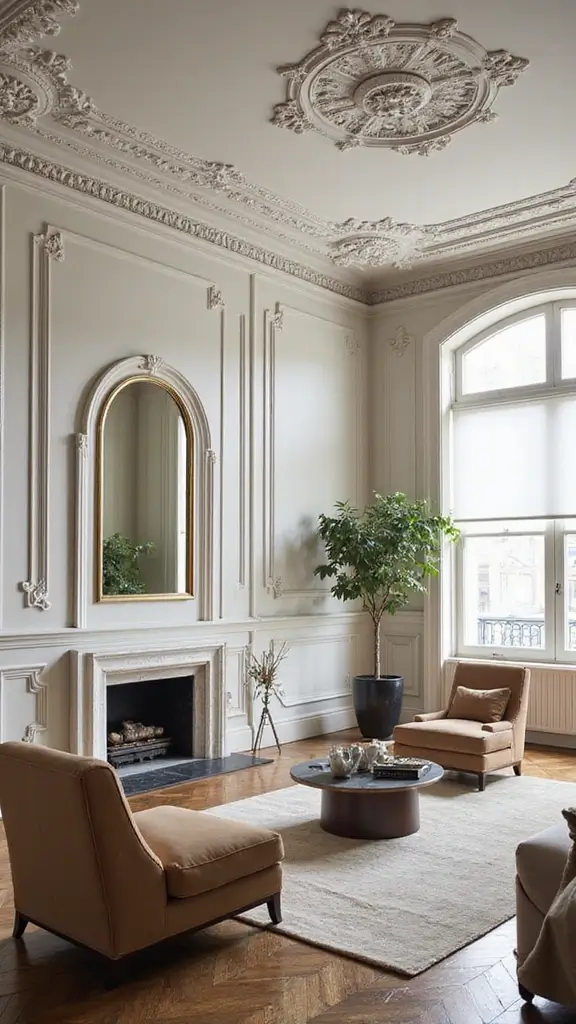 50 Modern Victorian Living Room Ideas That Mix Old & New - 13. Architectural Details with a Modern Twist