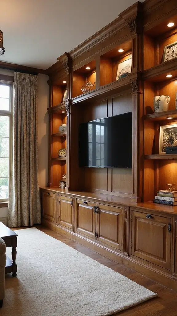 50 Modern Victorian Living Room Ideas That Mix Old & New - 18. Custom Built-Ins
