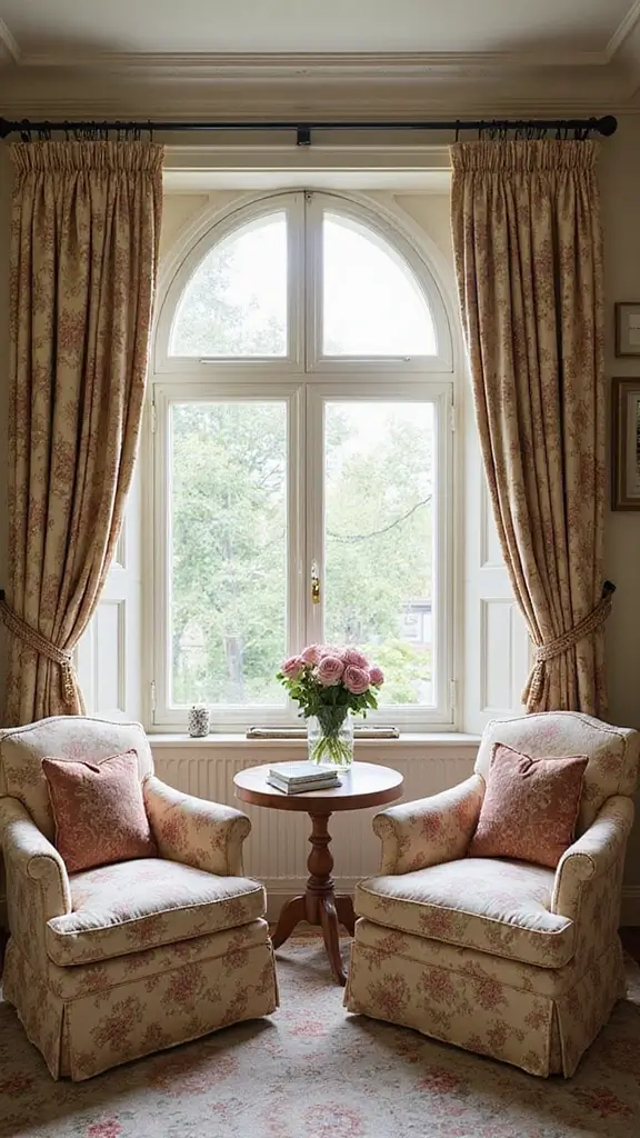 50 Modern Victorian Living Room Ideas That Mix Old & New - 20. Vintage-Inspired Fabrics