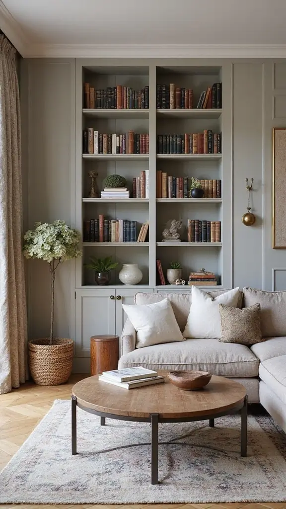 50 Modern Victorian Living Room Ideas That Mix Old & New - 21. Modern Victorian Bookshelves