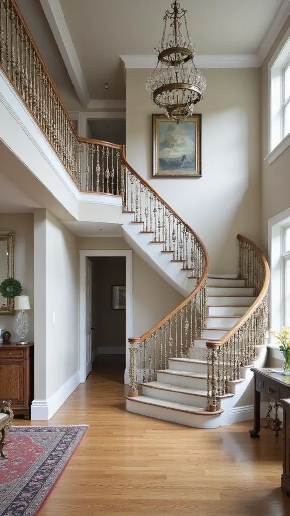 50 Modern Victorian Living Room Ideas That Mix Old & New - 23. Elegant Staircase Accents