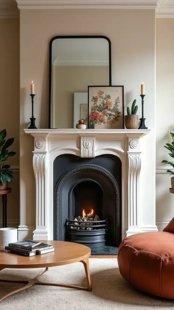 50 Modern Victorian Living Room Ideas That Mix Old & New - 24. Unique Fireplaces