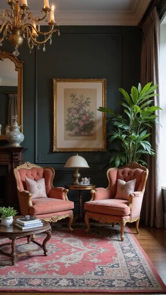 50 Modern Victorian Living Room Ideas That Mix Old & New - 26. Glamorous Accent Chairs