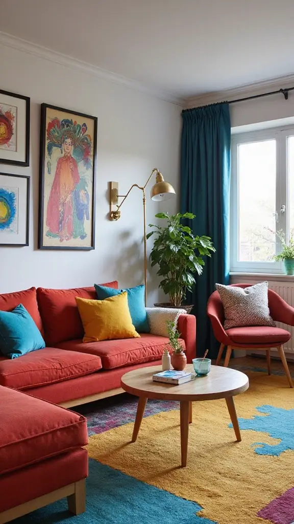 50 Modern Victorian Living Room Ideas That Mix Old & New - 30. Eclectic Color Mixing