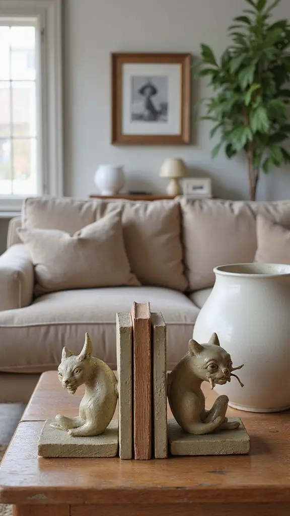 50 Modern Victorian Living Room Ideas That Mix Old & New - 35. Quirky Bookends and Accents