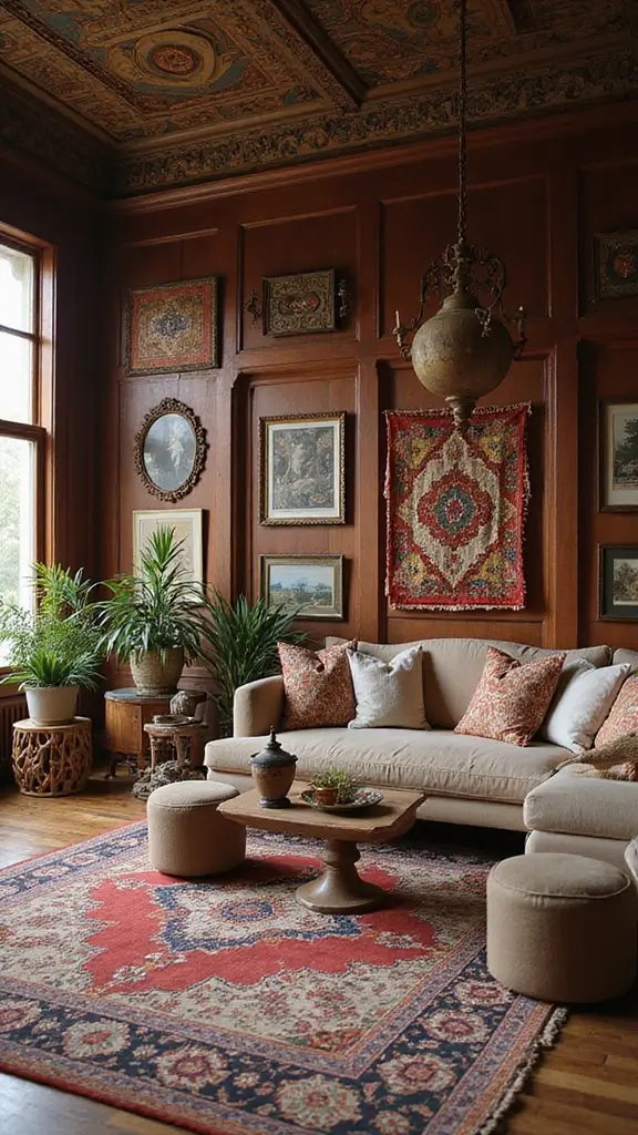 50 Modern Victorian Living Room Ideas That Mix Old & New - 39. Incorporating Cultural Elements