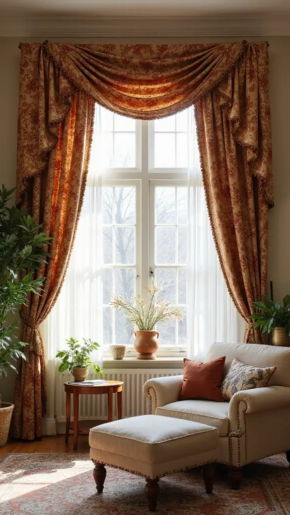 50 Modern Victorian Living Room Ideas That Mix Old & New - 42. Artistic Window Treatments