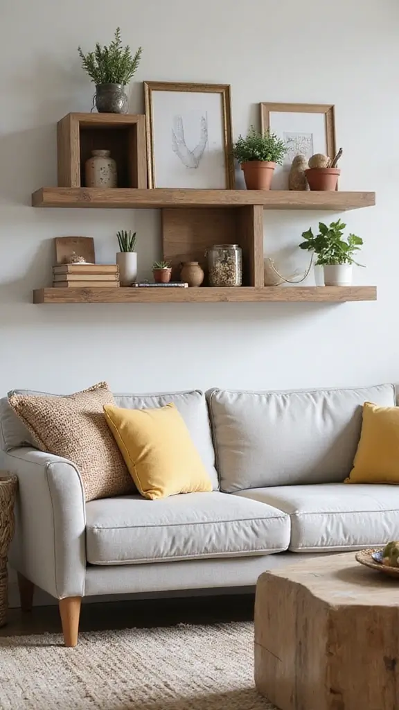 50 Modern Victorian Living Room Ideas That Mix Old & New - 44. Creative Wall Shelves