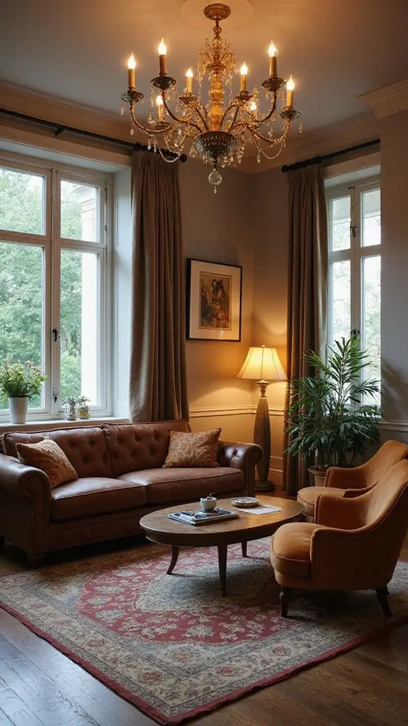 50 Modern Victorian Living Room Ideas That Mix Old & New - 7. Eclectic Lighting Choices