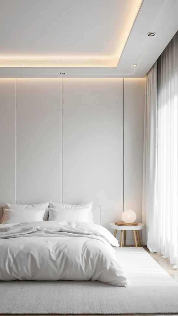 50 Simple False Ceiling Design for Bedroom Looks That Add Depth - 1. Sleek White Paneled Designs