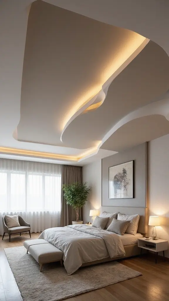 50 Simple False Ceiling Design for Bedroom Looks That Add Depth - 10. Monochromatic Elegance