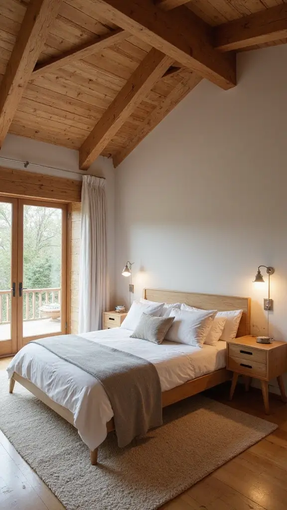 50 Simple False Ceiling Design for Bedroom Looks That Add Depth - 11. Elegant Beamed Ceilings