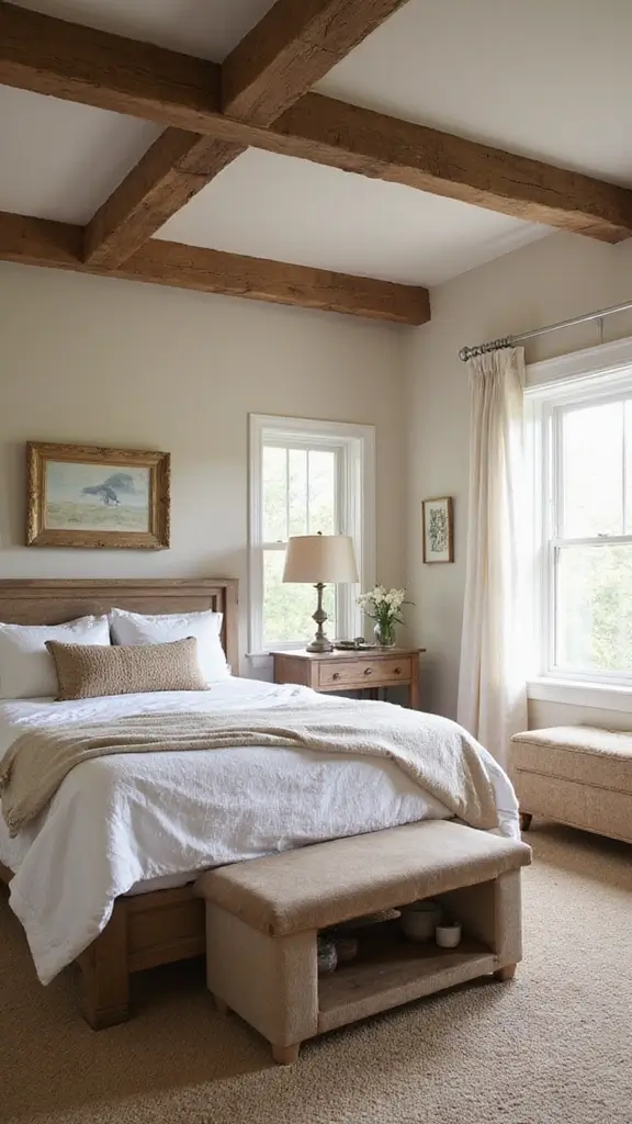 50 Simple False Ceiling Design for Bedroom Looks That Add Depth - 27. Farmhouse Style