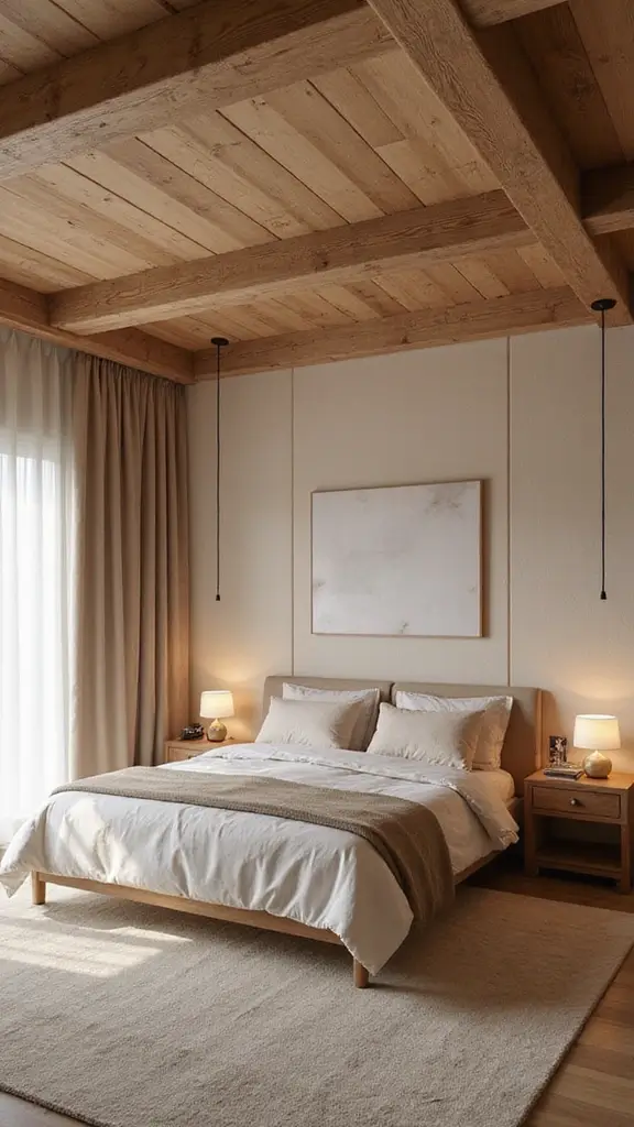 50 Simple False Ceiling Design for Bedroom Looks That Add Depth - 3. Natural Wood Finishes