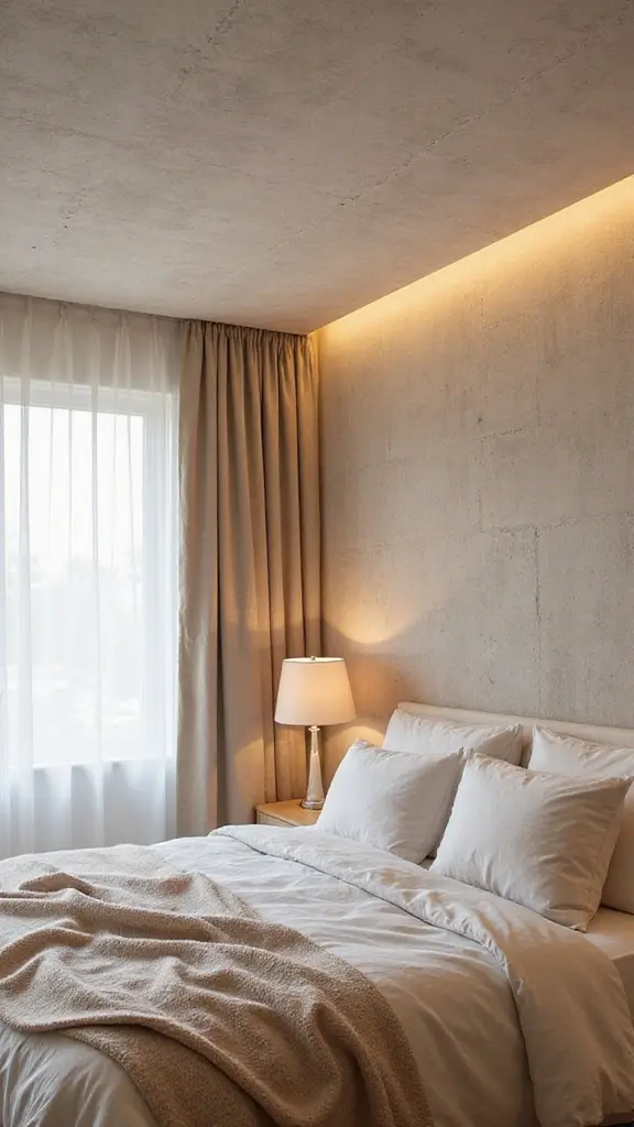50 Simple False Ceiling Design for Bedroom Looks That Add Depth - 34. Soft Textiles for Comfort