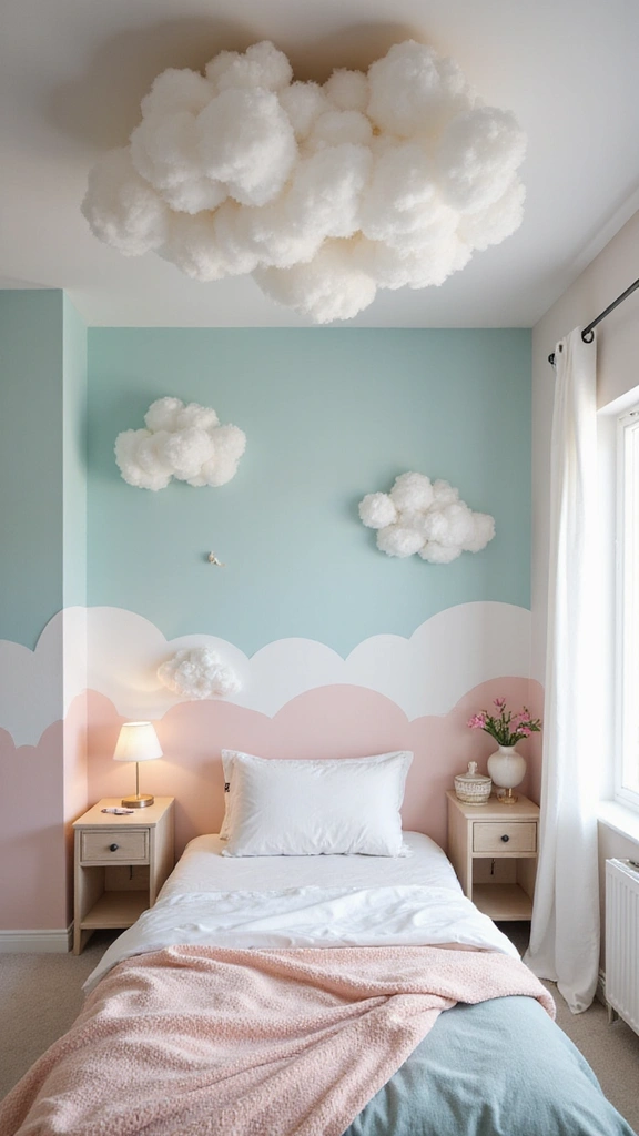 50 Simple False Ceiling Design for Bedroom Looks That Add Depth - 38. Whimsical Cloud Ceilings