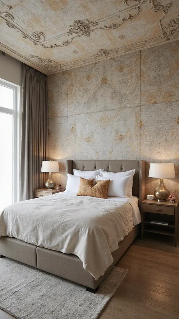 50 Simple False Ceiling Design for Bedroom Looks That Add Depth - 43. Statement Wall-Matching Ceilings