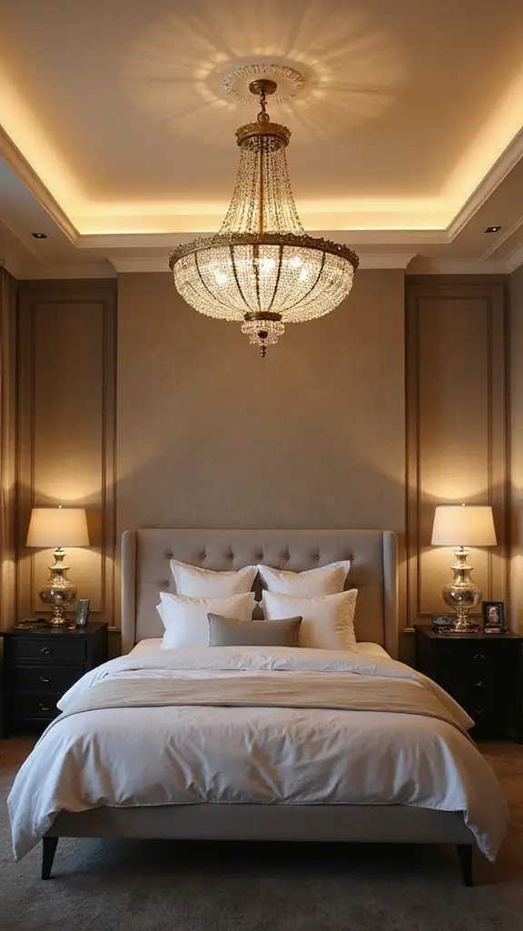 50 Simple False Ceiling Design for Bedroom Looks That Add Depth - 8. Bold Centerpieces