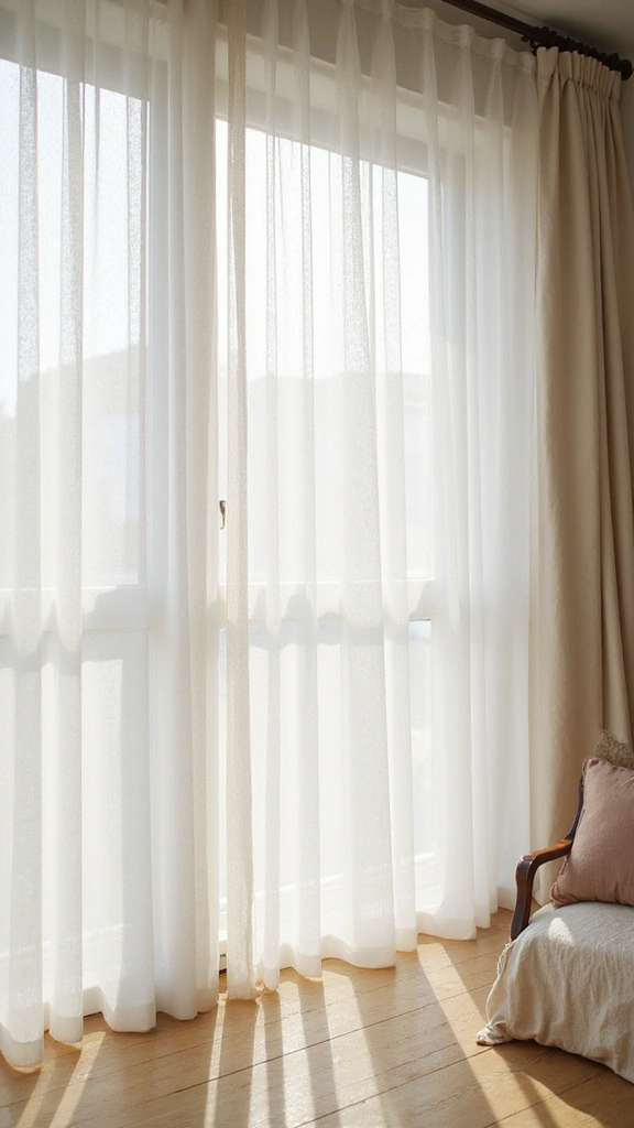 50 Spring Decorating Ideas for the Home That Brighten Every Room - 19. Introduce Sheer Fabrics