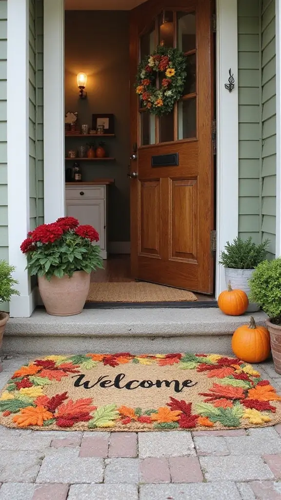 50 Spring Decorating Ideas for the Home That Brighten Every Room - 25. Create a Seasonal Welcome Mat