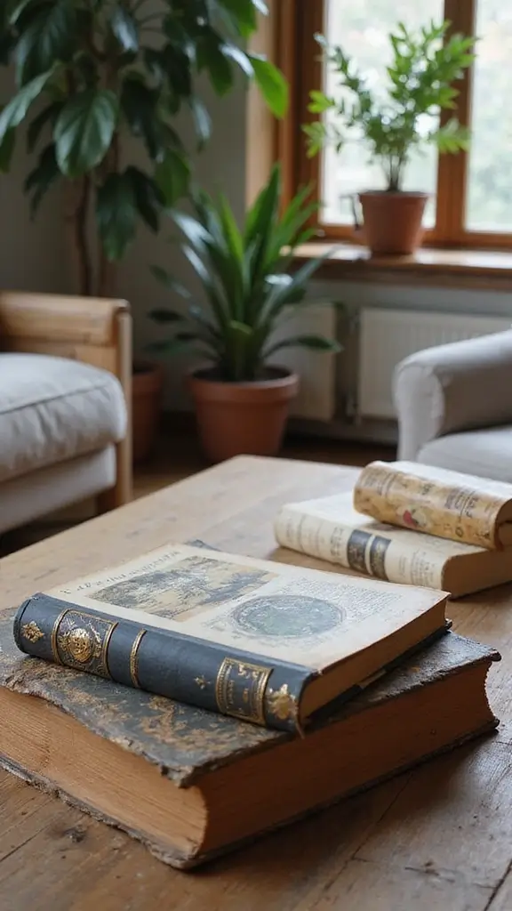 50 Spring Decorating Ideas for the Home That Brighten Every Room - 34. Add Charm with Vintage Books
