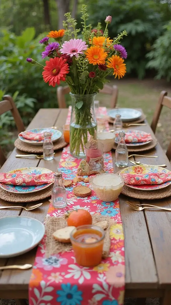 50 Spring Decorating Ideas for the Home That Brighten Every Room - 36. Use a Colorful Table Runner
