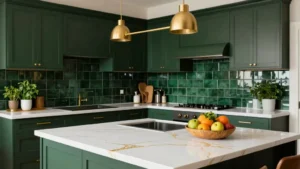 16 Dark Green and Gold Kitchen Ideas for a Rich, Luxe Look